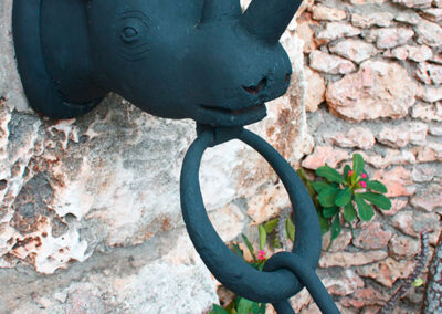 Rhinoceros forged iron detail